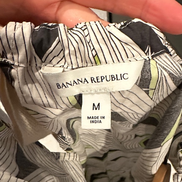 BR Leaf Print Cotton Dress with Ties - Picture 2 of 4